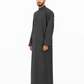 Black Saudi Embroidery Thobe