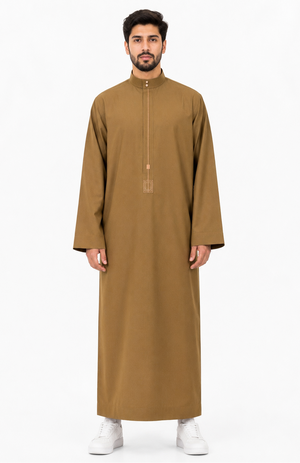 Copper Saudi Embroidery Thobe