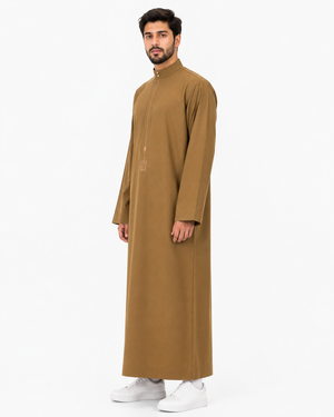 Copper Saudi Embroidery Thobe