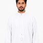 White Saudi Embroidery Thobe