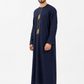 Navy Blue Embroidered Emirati Thobe