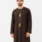 Brown Embroidered Emirati Thobe
