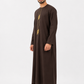 Brown Embroidered Emirati Thobe