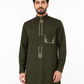 Olive Green Saudi Embriodery Thobe