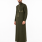 Olive Green Saudi Embriodery Thobe