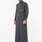 Grey Saudi Embroidered Thobe