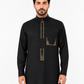 Black Saudi Embroidered Thobe