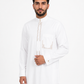 White Saudi Embroidered Thobe