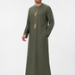 Olive Green Embroidered Emirati Thobe