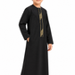 Black Emarati Embroidered Kids Thobe