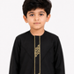 Black Emarati Embroidered Kids Thobe