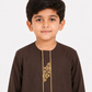 Brown Emarati Embroidered Kids Thobe