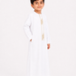 White Emarati Embroidered Kids Thobe