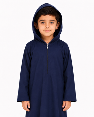 Navy Blue Kids Hoodie Thobe