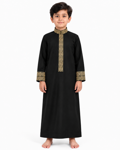 Premium Black Embriodery Thobe
