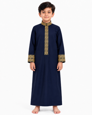 Premium Navy Blue Embriodery Thobe