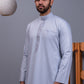 Sky Grey Embroidered Thobe