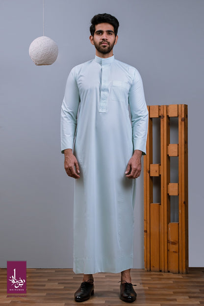 Sea-Green Embroidered Thobe