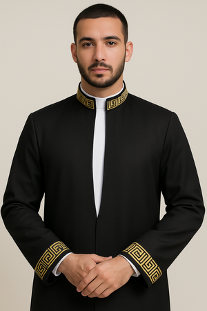 Black Embroidery Thobe