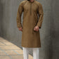 Embroidered Dark brown Cotton Kurta