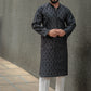 Embroidered black Cotton Kurta