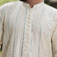 Embroidered off white Cotton Kurta