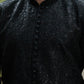 Embroidered Black Cotton Kurta