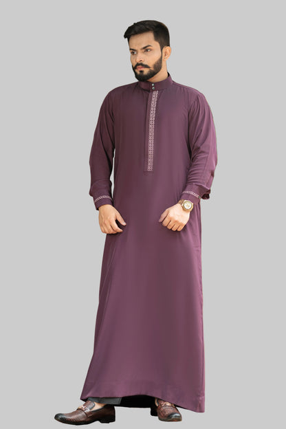 Al Nazm – Purple Embroidered Emirati Thobe