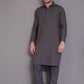 Grey Textured Kameez Shalwar