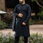 BLACK SHERWANI WITH HANDWORK