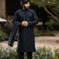 BLACK SHERWANI WITH HANDWORK