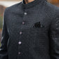 JACKARD BLACK SHERWANI WITH HANDWORK