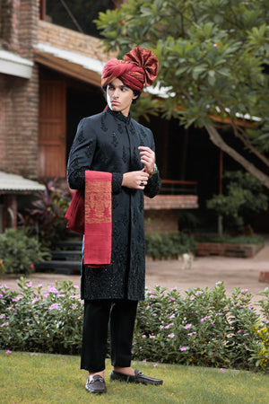 JACKARD BLACK CUT DANA EMB WITH HANDWORK