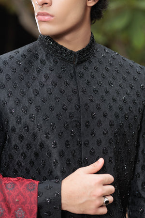 JACKARD BLACK CUT DANA EMB WITH HANDWORK