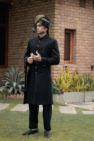 JACKARD FULL EMB H.WORK SHERWANI