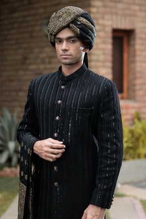 JACKARD FULL EMB H.WORK SHERWANI