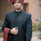 JACKARD SHERWANI WITH COLOR HANDWORK