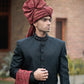JACKARD SHERWANI WITH COLOR HANDWORK
