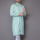 Embroidered Sea-Green Cotton Kurta
