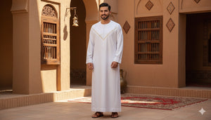 White Embroidered Emirati Thobe