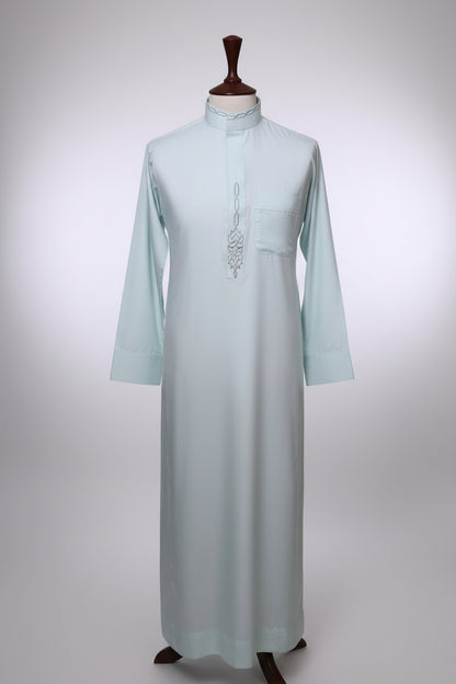 Mint Green Embroidered Thobe