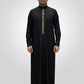 Black Saudi Embroidery Thobe
