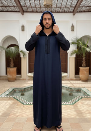 Navy Blue Hoody Thobe