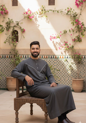 Grey Designer Thobe
