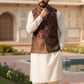 Mehroon Textured Waist Coat
