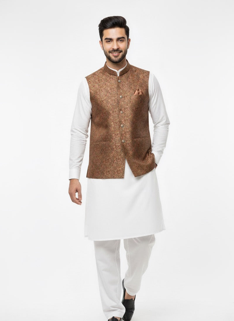 COPPER PRINTED WAIST COAT