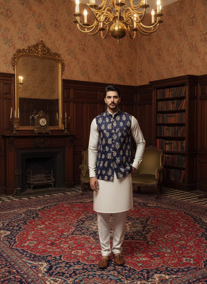 PURPLE EMBROIDERED WAISTCOAT