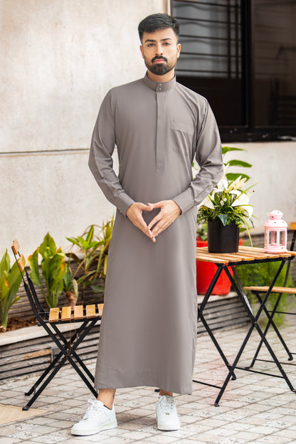 Plain Light Grey Saudi Thobes