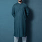 Textured Turqouise  Wash N Wear Kurta