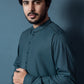 Textured Turqouise  Wash N Wear Kurta